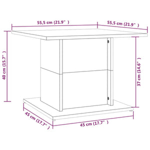 Tavolino da Salotto Rovere Fumo 55,5x55,5x40 cm in Truciolato cod mxl 15637