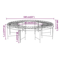 Panchina per Albero Circolare Ø160 cm Nera in Acciaio cod mxl 45621