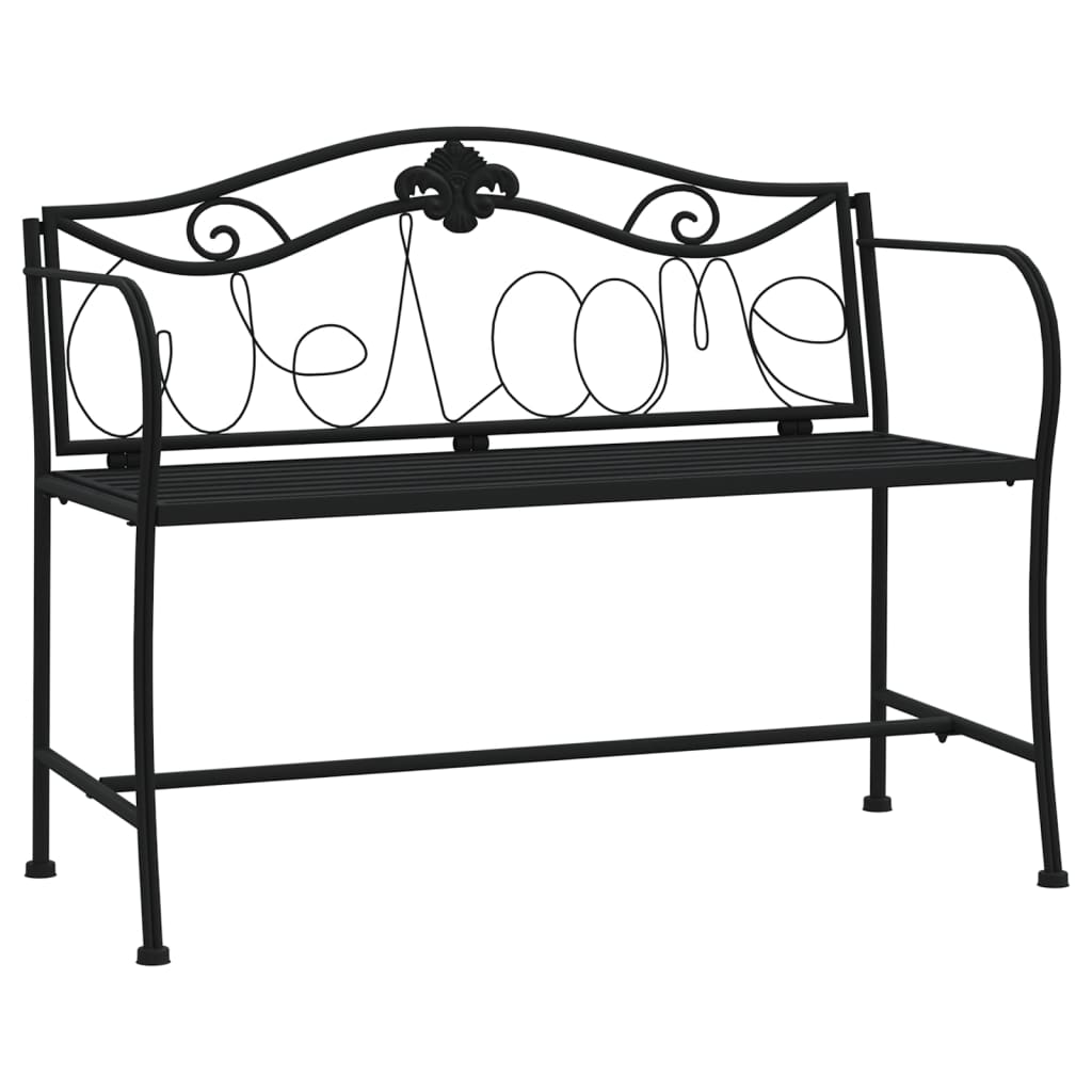 Panca da Giardino a 2 Posti 104 cm Nera in Acciaio cod mxl 45584