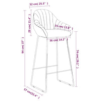 Sgabello da Bar Nero in Velluto 338715