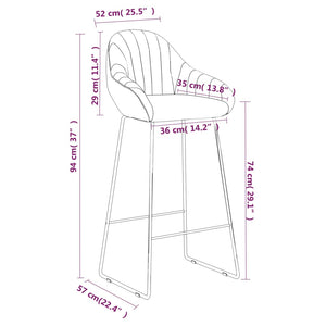 Sgabello da Bar Nero in Velluto 338715