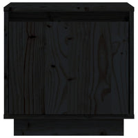 Comodino Nero 40x30x40 cm in Legno Massello di Pino 813313