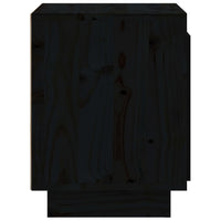 Comodino Nero 40x30x40 cm in Legno Massello di Pino cod mxl 30990