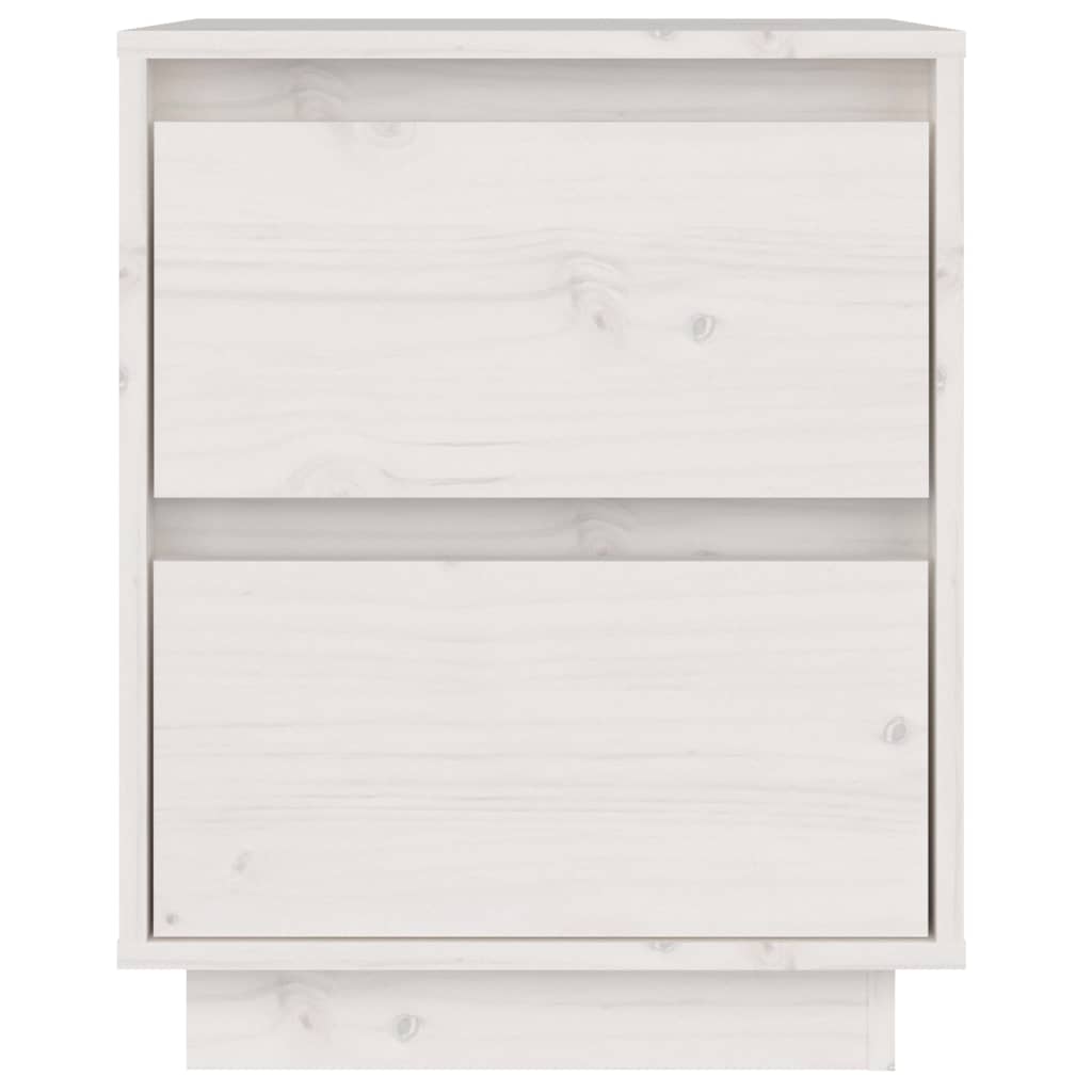 Comodini 2 pz Bianchi 40x35x50 cm in Legno Massello di Pino cod mxl 52732