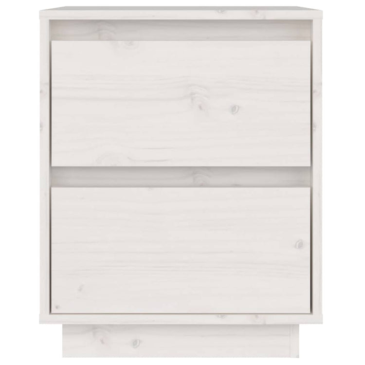 Comodini 2 pz Bianchi 40x35x50 cm in Legno Massello di Pino cod mxl 52732