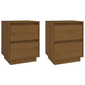 Comodini 2 pz Miele 40x35x50 cm in Legno Massello di Pino cod mxl 30203