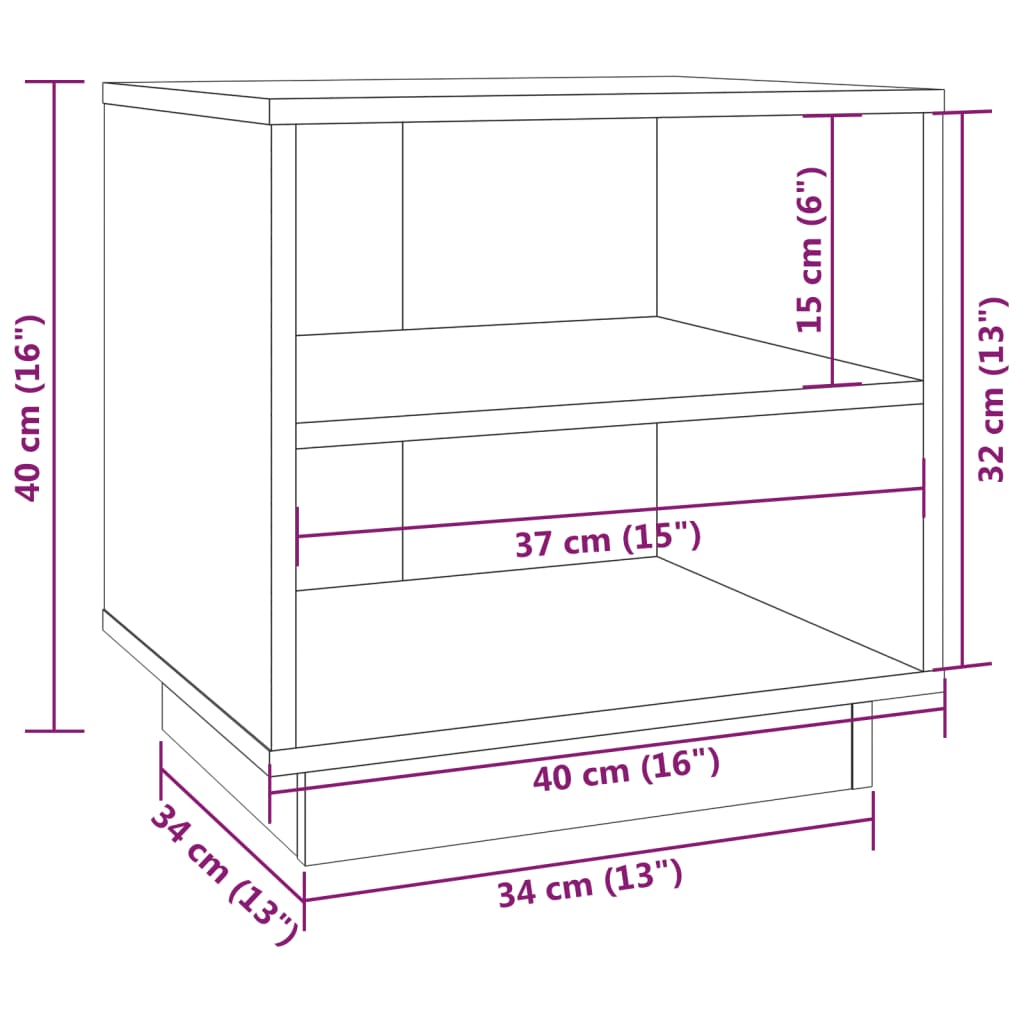 Comodini 2 pz 40x34x40 cm in Legno Massello di Pino cod mxl 29926