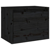 Pensile Nero 45x30x35 cm in Legno Massello di Pino 813443