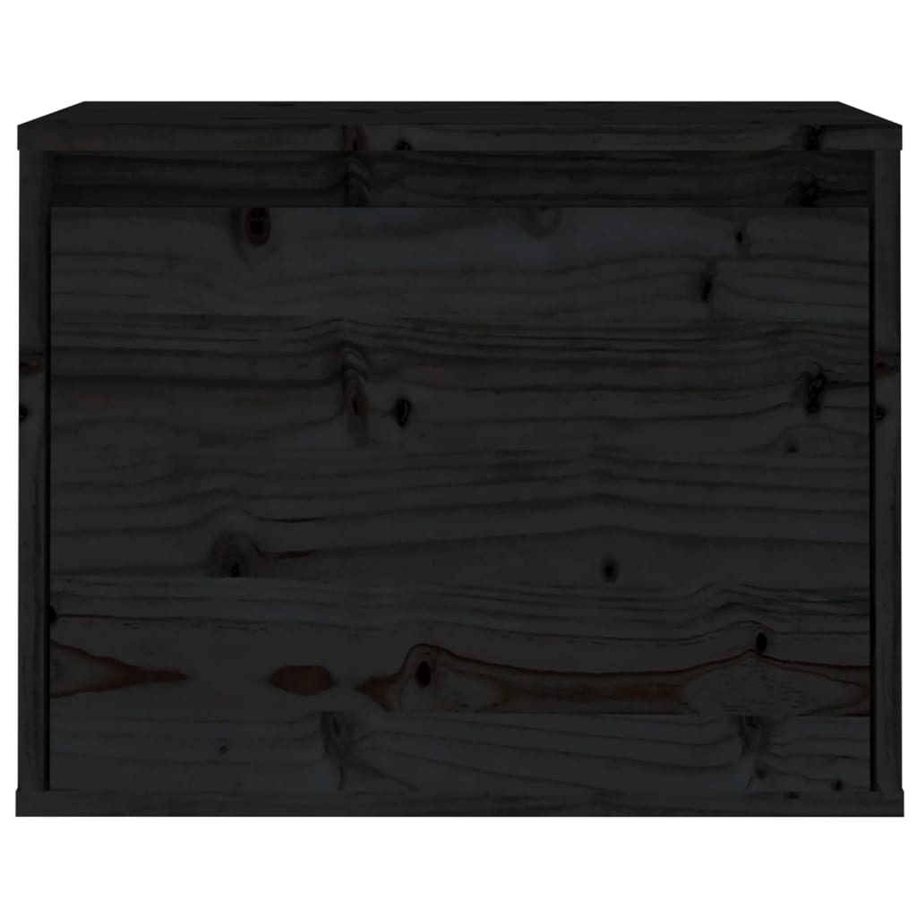 Pensile Nero 45x30x35 cm in Legno Massello di Pino 813443