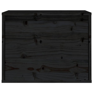 Pensile Nero 45x30x35 cm in Legno Massello di Pino 813443