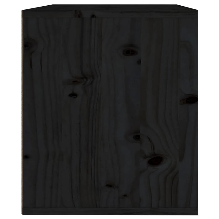 Pensile Nero 45x30x35 cm in Legno Massello di Pino 813443