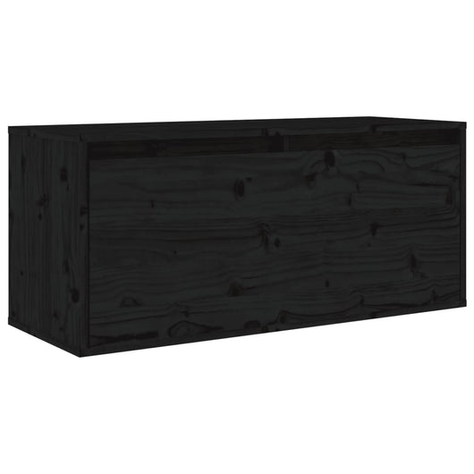 Pensile Nero 80x30x35 cm in Legno Massello di Pino cod mxl 33136