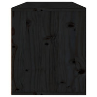 Pensile Nero 80x30x35 cm in Legno Massello di Pino 813463