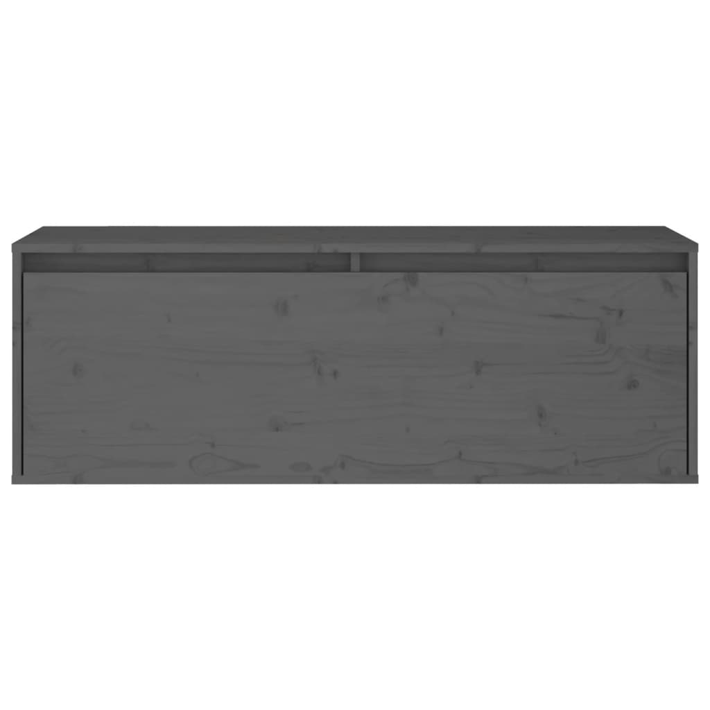 Pensile Grigio 100x30x35 cm in Legno Massello di Pino 813469