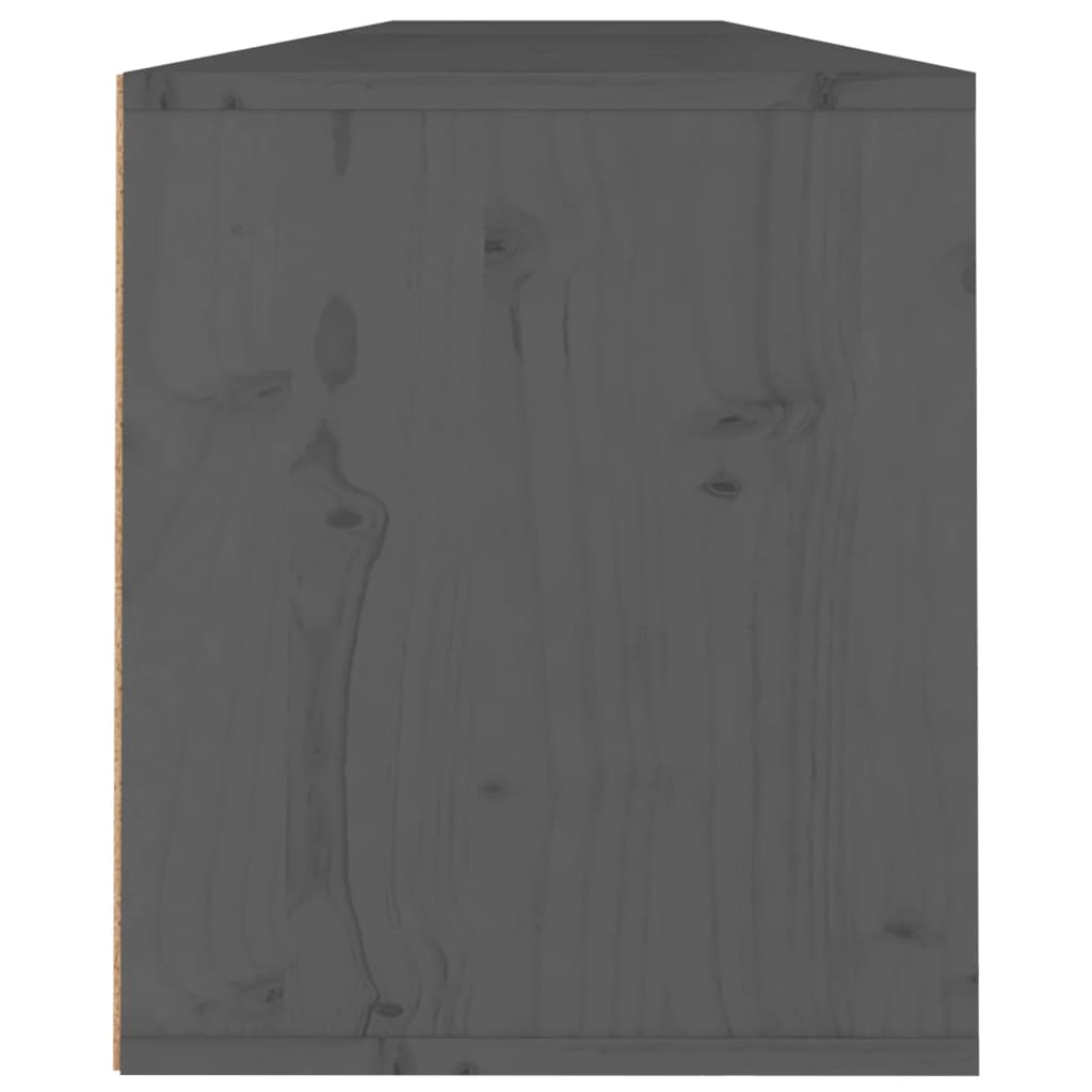 Pensili 2 pz Grigi 100x30x35 cm in Legno Massello di Pino 813470