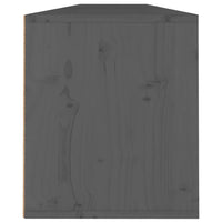 Pensili 2 pz Grigi 100x30x35 cm in Legno Massello di Pino 813470