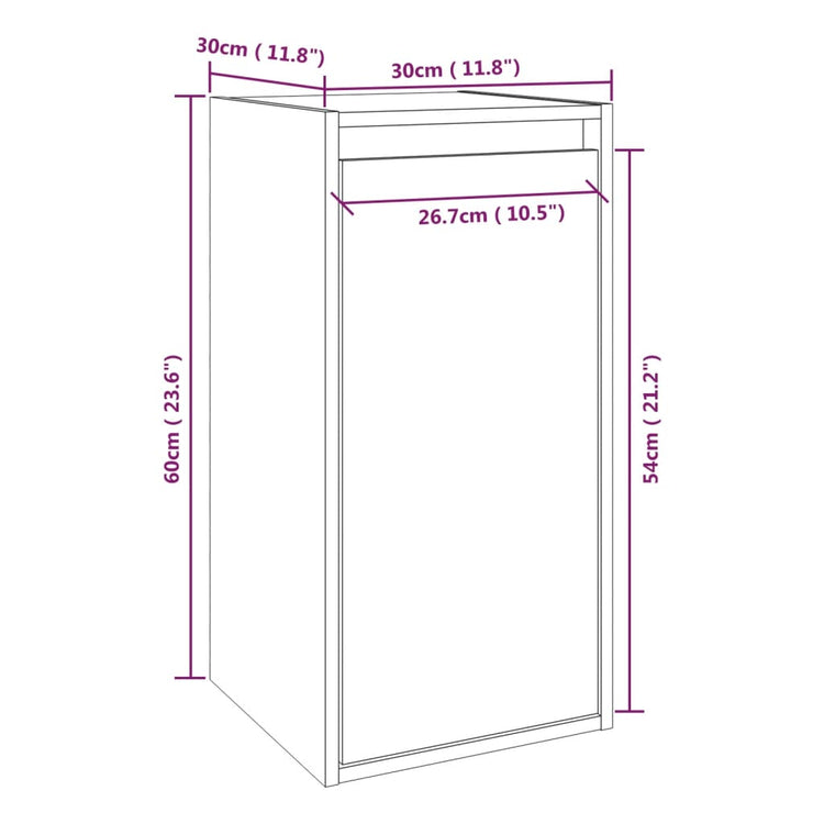 Pensile Grigio 30x30x60 cm in Legno Massello di Pino cod mxl 32831