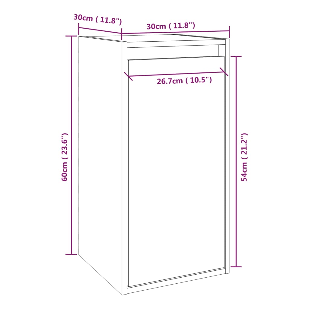 Pensile Marrone Miele 30x30x60 cm in Legno Massello di Pino cod mxl 32799