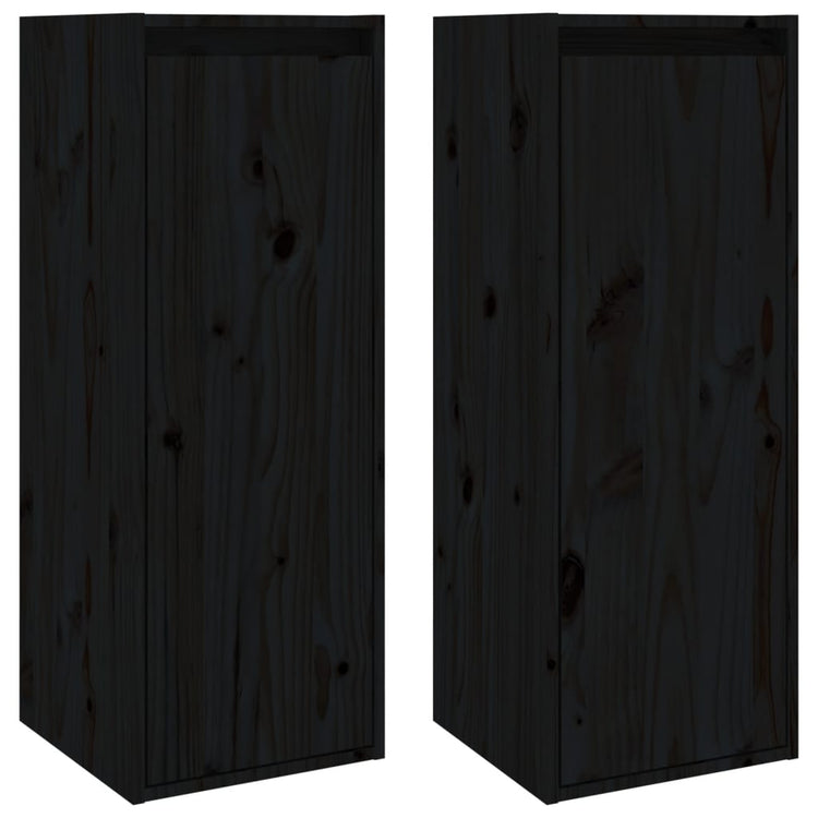 Pensili 2 pz Neri 30x30x80 cm in Legno Massello di Pino cod mxl 47784