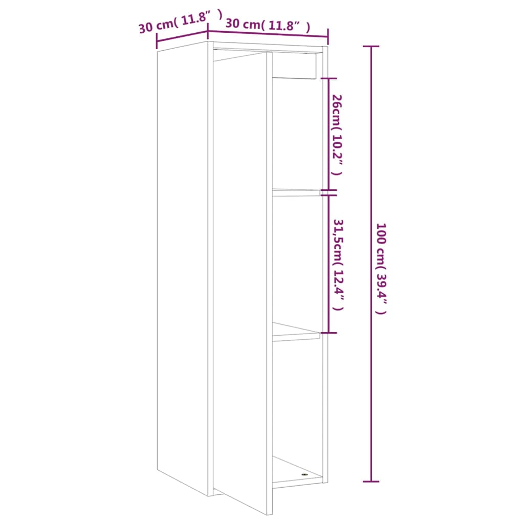 Pensili 2 pz 30x30x100 cm in Legno Massello di Pino 813506