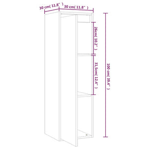 Pensili Bianchi 2 pz 30x30x100 cm in Legno Massello di Pino 813508