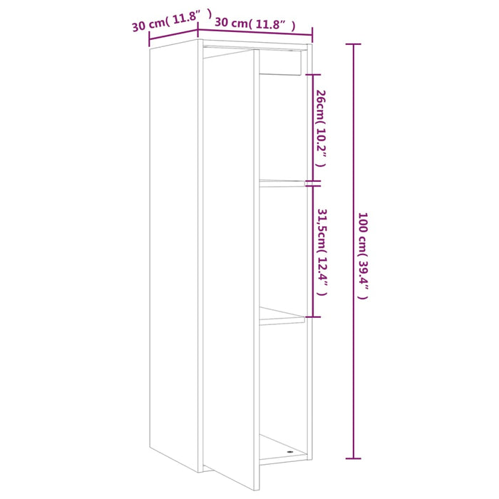 Pensili Grigi 2 pz 30x30x100 cm in Legno Massello di Pino cod mxl 33387