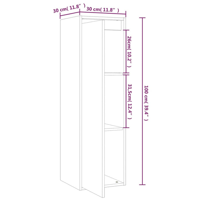 Pensili Neri 2 pz 30x30x100 cm in Legno Massello di Pino cod mxl 33330