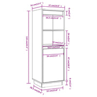 Credenza Nera 37x34x110 cm in Legno di Pino cod mxl 12606