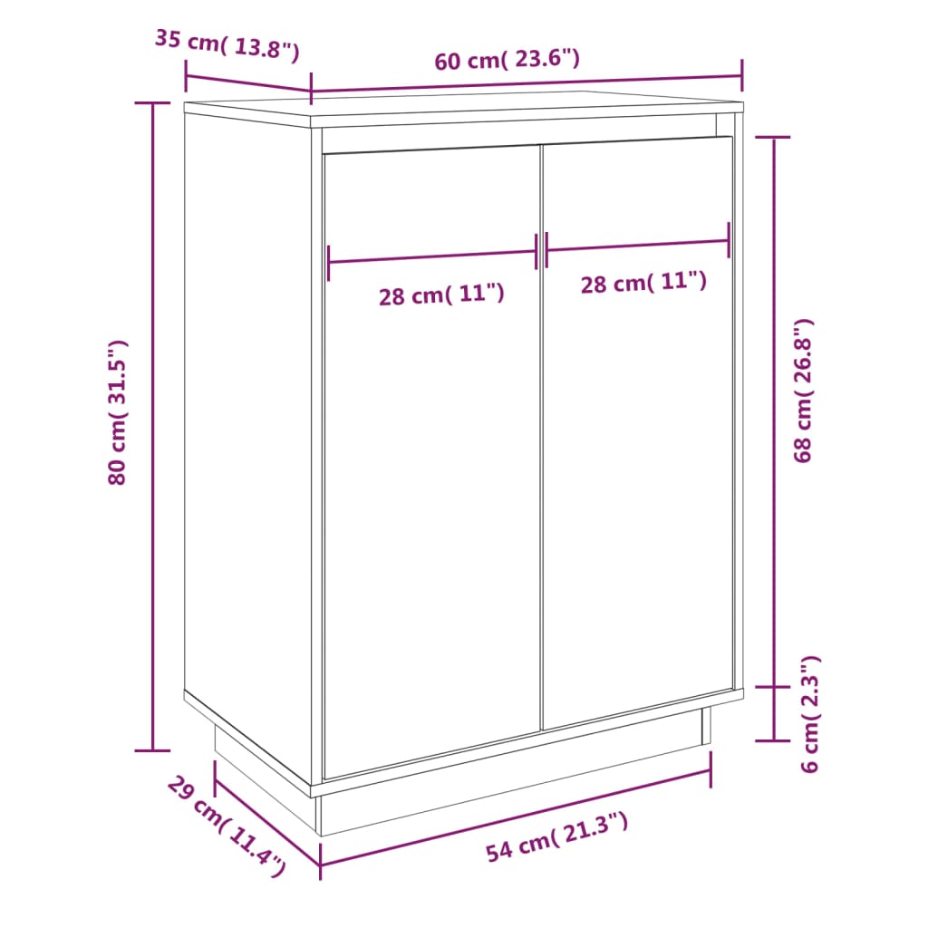 Scarpiera 60x35x80 cm in Legno Massello di Pino cod mxl 62730