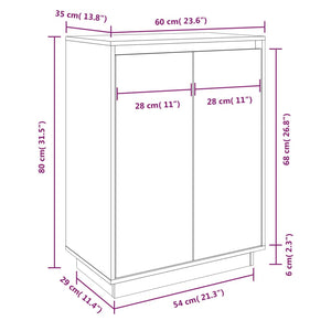 Scarpiera Bianca 60x35x80 cm in Legno Massello di Pino cod mxl 47517