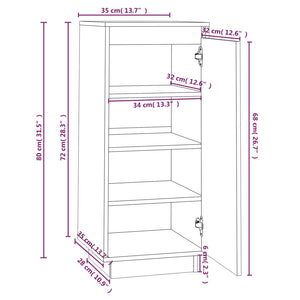 Scarpiera 35x35x80 cm in Legno Massello di Pino cod mxl 50935