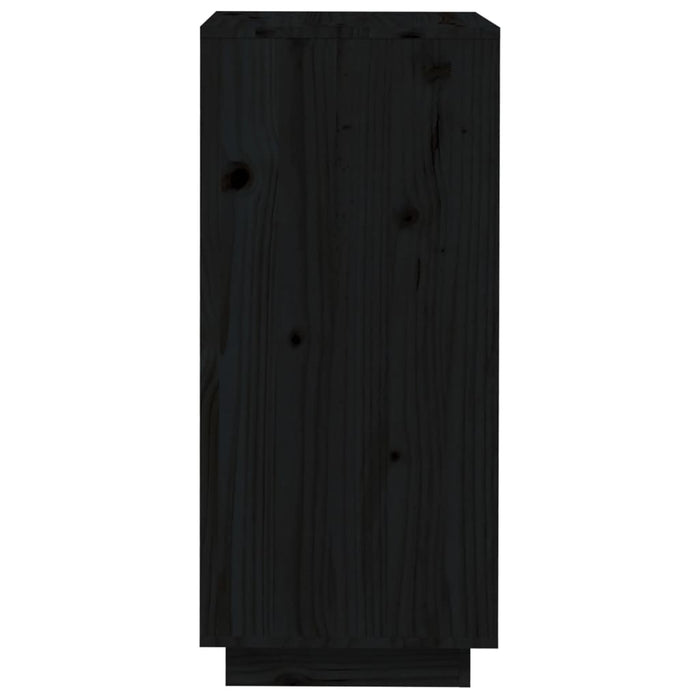 Scarpiera Nera 35x35x80 cm in Legno Massello di Pino 813539