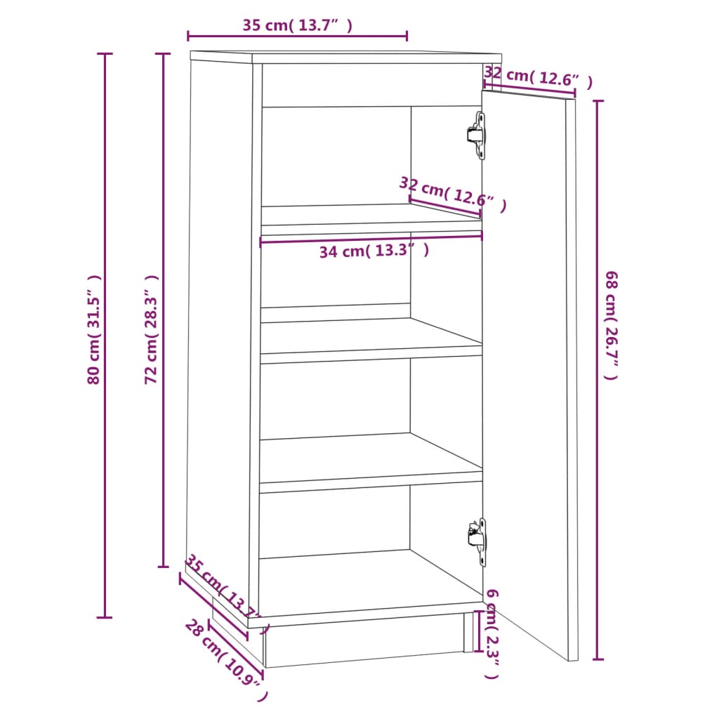 Scarpiera Nera 35x35x80 cm in Legno Massello di Pino cod mxl 52046