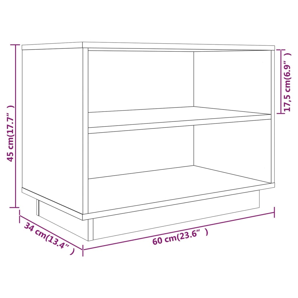 Scarpiera Bianca 60x34x45 cm in Legno Massello di Pino 813546