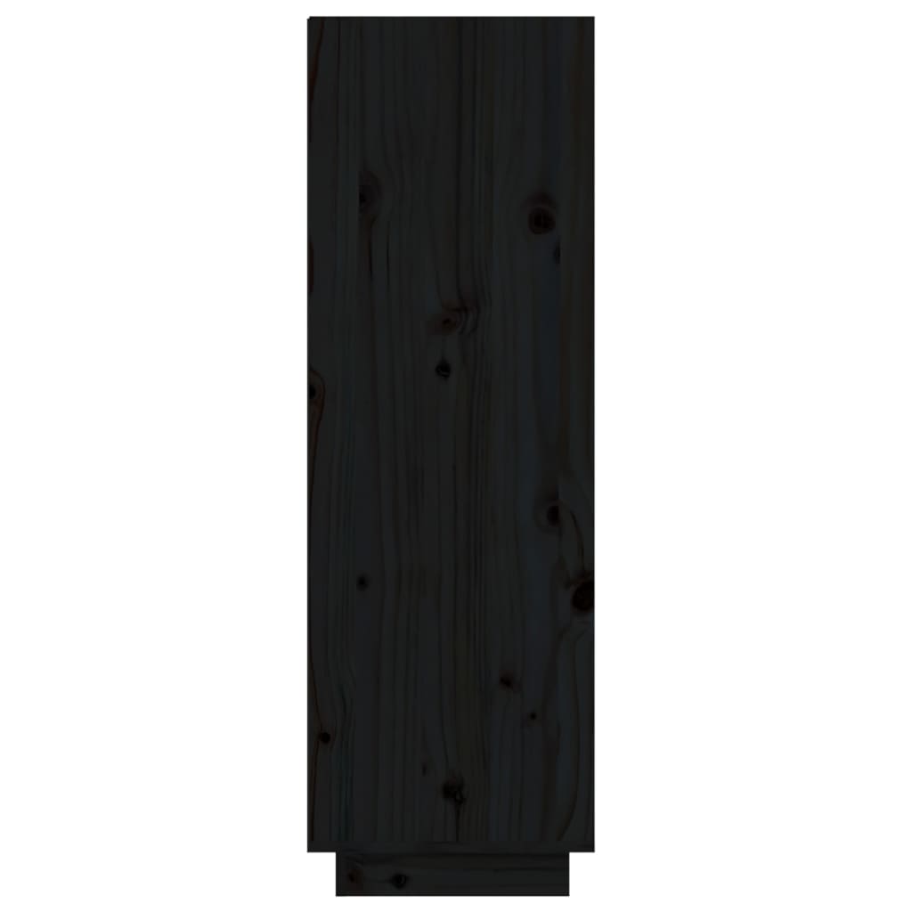 Scarpiera Nera 60x34x105 cm in Legno Massello di Pino 813554