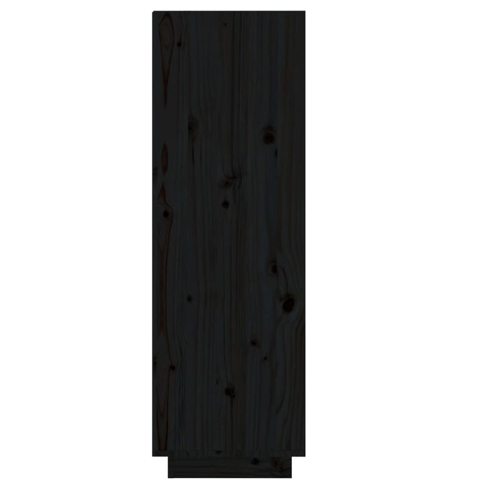 Scarpiera Nera 34x30x105 cm in Legno Massello di Pino cod mxl 48897