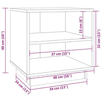 Comodino Grigio 40x34x40 cm in Legno Massello di Pino cod mxl 29981