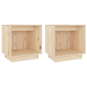 Comodini 2 pz 40x30x40 cm in Legno Massello di Pino cod mxl 30758