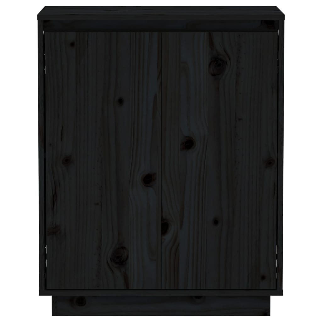 Credenza Nera 60x34x75 cm in Legno Massello di Pino cod mxl 5845