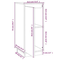 Credenza 31,5x34x75 cm in Legno Massello di Pino cod mxl 65660