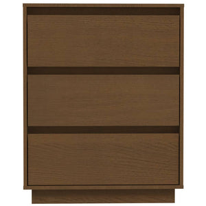 Credenza Marrone Ambra 60x34x75 cm in Legno Massello di Pino 813363