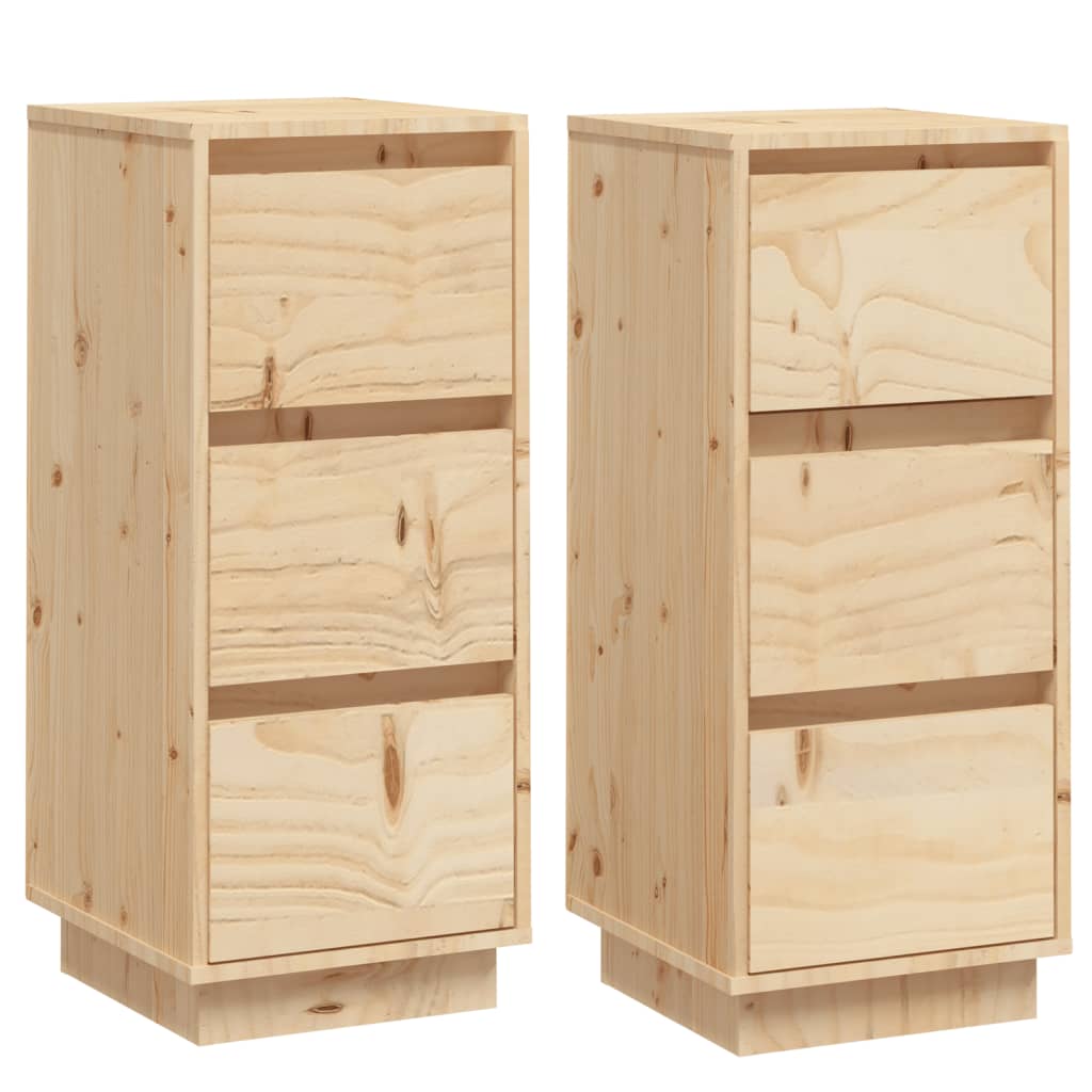 Credenze 2 pz 32x34x75 cm in Legno Massello di Pino cod mxl 15039