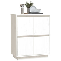 Credenza Bianca 60x34x75 cm in Legno Massello di Pino 813376