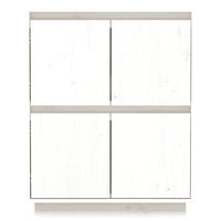 Credenza Bianca 60x34x75 cm in Legno Massello di Pino 813376