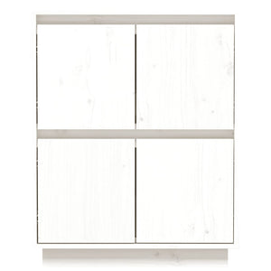 Credenza Bianca 60x34x75 cm in Legno Massello di Pino 813376