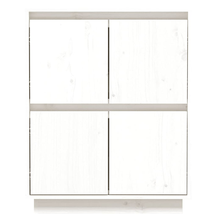 Credenza Bianca 60x34x75 cm in Legno Massello di Pino 813376