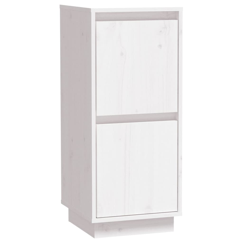 Credenze 2 pz Bianco 31,5x34x75 cm in Legno Massello di Pino