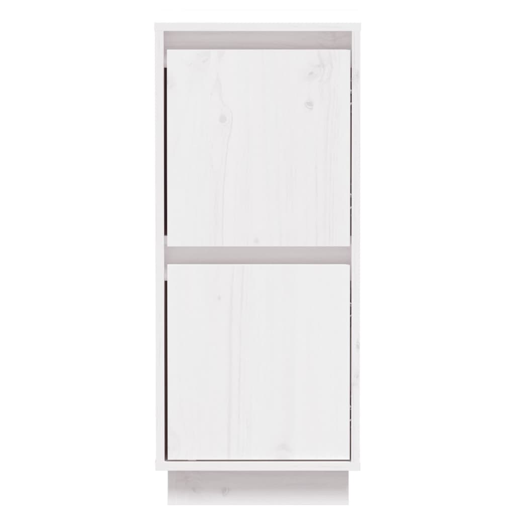 Credenze 2 pz Bianco 31,5x34x75 cm in Legno Massello di Pino