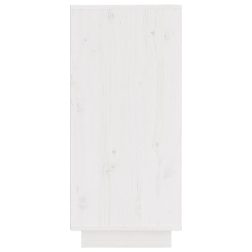 Credenze 2 pz Bianco 31,5x34x75 cm in Legno Massello di Pino