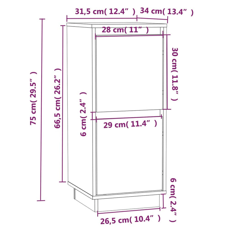 Credenza Marrone Miele 31,5x34x75 cm in Legno Massello di Pino cod mxl 16770